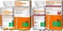 Bronson Methyl B12 5000 mcg Vitamine B12 Methylcobalamine Lozenges + Super B Vitamine B Complex Sustained Slow Release