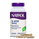 Natrol Mood + Stress 5-HTP 100 mg, Dieetsupplement voor een Balanced Mood, Capsules voor volwassenen, 30 capsules, Tot een 30-daagse levering