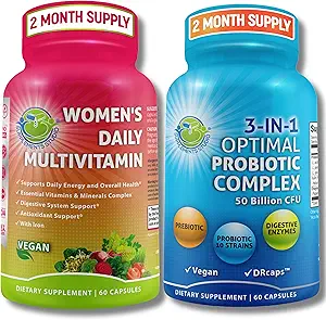 Vrouwen Multivitamine & Probiotic Support Bundle 3in-1 Probiotic met Dispensive Enzymes & Prebiotic & Women