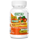 DEVA Vegan Multivitamine en Mineraal Supplement - Een dagelijkse vitamineformule met groen - IJzervrij - 90 gecoate tabletten, 1-pack