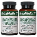 NutraMedix Fitnessplan Supplement Bundle - Inclusief Magnesium Malate for Energy & Athletic Support and Serrapeptase for Joint & Mobility Wellness - Fitness Support Supplementen -2-Piece Capsule Set
