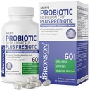 Bronson Men's Probiotic 50 Miljard CFU Plus Prebiotic with Ashwagandha, Fenegriek & Zink, ondersteunt gezonde spijsvertering & Immuunfunctie Non-GMO, 60 Vegetarische Capsules