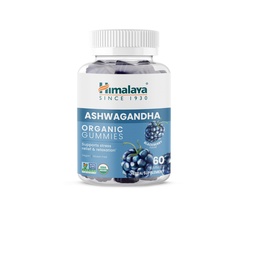 Himalaya Ashwagandha Biologische Gummies, KSM-66 Biologische Ashwagandha om te helpen met stress, energie en ontspanning, 60 Gummies met heerlijke BlackBerry smaak