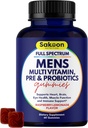 Sakoon voeding Mannen Multivitamine Gummies met Probiotica en Prebiotica, Adult Multivitamine A, C, D, E, B & More, Ondersteuning Immune, Energie, Gezondheid, 60 Tellen