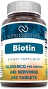 Biotine (Vitamine B7) 10.000 mcg Supplement 