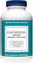 L'huile de graines de lin biologique certifiée de Vitamine Shoppe 1000MG, acide gras essentiel qui soutient la santé cardiovasculaire, non raffiné et sans pesticides, huile de graines de lin pressé à froid (240 softgels)