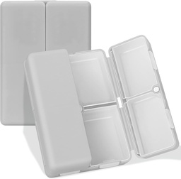 FYY Daily Pill Organizer, 7 Compartments Portable Pill Case Travel Pill Organizer, [Folding Design] Pill Box voor Purse Pocket om vitamines te houden, Cod Lever Olie, Complements en Medication-Grey