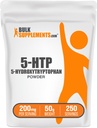 BulkSupplements.com Poudre 5-HTP - 5-Hydroxytryptophane, 5-HTP Supplément - 5-HTP 200mg, Supplément de soutien d'humeur - Sans gluten, 200mg par portion, 50g (1,8 oz) (paquet de 1)