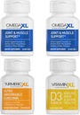 OmegaXL Immuun Ondersteunende bundel - (2) 60 Tel + TurmericXL + VitaminXL D3 - ter ondersteuning van optimale immuungezondheid (pakket van 4)