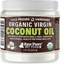Raw Paws Organic Virgin Coconut Oil for Dogs & Cats, 4-oz - Ondersteunt Immune System, Digestie, Oral Health, Thyroid - Alle natuurlijke Allergie Relief for Dogs - Hairball Relief