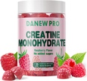 Gommies monohydratées de créatine pour les hommes et les femmes-5g de créatine monohydraté par portion - sans sucre, végétalien, framboise, 120 comte