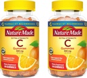 Nature Made Extra Strength Dosering Vitamine C 500 mg per portie, Dieetsupplement voor Immune Support, 60 Gummies, 30 Day Supply (pack van 2)