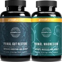 Primal Oogst Primal Gut Restore en Primal Magnesium Supplement 2 Pack Bundle (180 Capsules)