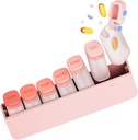 Weekly pil Organizer 1 keer per dag - Travel pil Box 7 dagen, Grote Medicine pil geval Container voor dagelijkse medicatie vitamine supplement visolie, Portable Week pillen Organisators houder Dispenser, Roze