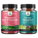 Bundel van extra sterkte Zag Palmetto voor vrouwen en lever Reiniging Detox & Reparatie Formule - DHT Blocker Verdikend haar vitamines voor haarverlies voor vrouwen - Silymarin Milk distel Lever Detox 70 Capsules