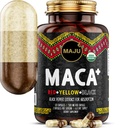 Maju Superfoods 4-in-1 Maca Root Capsules, Organic Black, Yellow & Red Roots w Black Pepper Extract for Absorptie (120 ct) 