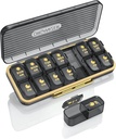 Pillen Organisator 2 keer per dag, 7 dagen Am Pm Pill Box - Acedada Wekelijkse Pillen Organisator Twee keer per dag, Draagbare Verwijderbare Dagelijkse Geneeskunde Container Dispenser Case voor Vitamine Visolie Supplement, Black Grey
