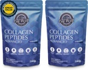 EAT WELL PREMIUM ALIMENTS Collagène Peptides Poudre Protéine 45 portions, 16 oz, Collagène pour la peau, les os et le soutien articulaire, type I et III Herbacé Collagène (45 portions (paquet de 2), non aromatisé)