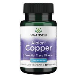 Swanson Copper Antioxidant Immuun System Red Blood Cell Support Mineral Supplement (Copperchelaat) 2 mg 300 Tabs (2 Pack)