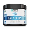 Zhou Daily Blues - Blue Spirulina Powder Organic, Blue Algene Energy Superfood Supplement for Smoothie, Vegan Drink Mix - Blueberry Flavor, 4.22 oz (25 Servers)