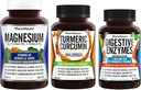 FarmHaven Magnesium Glycinate & Malate Complex w/Vitamine D3 & Turmeric Curcumin with BioPerine Black Pepper & Discompensative Enzymes with 18 Probiotica & Herbs