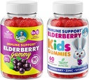 DR. MORITZ Vlierbessen Gummies voor kinderen en familie- immuunsysteem Booster en gezondheidsondersteuning met zwarte Sambucus Vlierbessen Extract - Vitamine en zink Kruiden Immuniteit Boost supplement voor kinderen