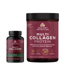 Oude voeding Multi Collageen Advanced Capsules, Lean, 90 Tel + Multi Collageen Proteïne Poeder, Unflavored, 45 Servers