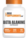 BulkSupplements.com Beta Alanine Capsules - Beta Alanine Supplement, Pre-Workout Supplement - Glutenvrij, 4 Capsules per Serving, (3000mg), 240 Tellen (Pack of 1)