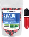 XPRS Nutra Maat 2 Lege Capsules - 100 Telle Lege Gelatine Capsules - Pillen DIY Capsule Vulling - Pure Bovine Pill Gel Caps for Do-It-Yourself Supplements (Zwart/Rood)
