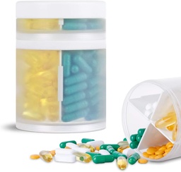 Extra grote Supplement Organisator en Portable Pill Case met 8 Compartiments Dubbele Lagen Geneeskunde Dispenser Maandelijkse Vitaminen Organisators Pillenfles,Transparant