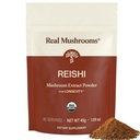 Véritables champignons Reishi Poudre de champignons - Extraits de champignons biologiques cueillis à la main - Reishi rouge pour le bien-être quotidien Tranquil avec bêta-glucanes végan, non-OGM, pas de remplissage de grains, 45 portions