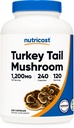 Nutricost Turkey Tail Mushroom Capsules 1200mg, 120 portions (240 gélules) - Sans gluten, sans OGM et respectueux des végétaux