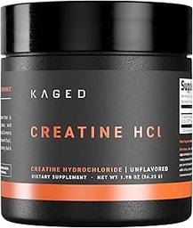 Kaged Creatine HCl Powder, Unflavored, Muscle Building and Recovery Supplement, Gepatenteerde Formule, Zeer Oplosbaar Poeder, 75 Servers