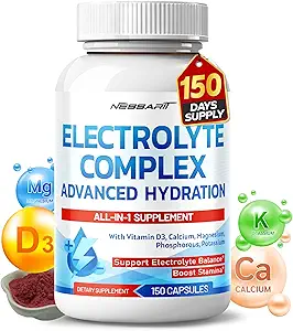 Electrolyte Complex - Geavanceerde hydratatie met vitamine D3, Calcium, Magnesium, Fosfor, Kalium - 150 Tel - Made & Tested in The USA