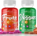 Fruit and Veggie Gummies for Adults - Natural Superfood with Vitamins, Minerals, & Antioxidants - Fruit and Veggies Supplement - Powered by Plants, Pack of 2, 60 Gummies Each, 30-Day Supply