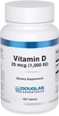 Douglas Laboratories Vitamine D 25 mcg (1.000 IE) - D3 Vitamine - For Immune Support, Bone Health & Tooth Health* - D Vitamine als Cholecalciferol - 100 tabletten