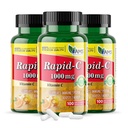 America Medic & Science Rapid-C 1000mg Vitamine C Supplement (3 Pack of 100 Tablets) Energy Booster, Daily Immuun System Support, Antioxidant 