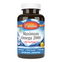 Carlson - Maximum Omega 2000, 2000 mg Omega-3 vetzuren Inclusief EPA en DHA, Wild-Caught, Noorse Fish Oil Supplement, duurzaam gegenereerde Fish Oil Capsules, Citroen, 60 Softgels