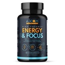 Energie en focus - extra sterkte 200mg Cafeïne en Lions Mane Mushroom Supplement, 60 Capsules - met Alpha GPC, L-Theanine, L-tyrosine ter ondersteuning van hersenfunctie en concentratie
