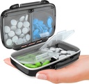 BEXEEN Kleine pil Box voor Purse Mini Pillen Case - Medicine Pillen Organizer Travel - Portable Pillen Container Compact Pillen houder Vocht Proof Pocket Vitamine Organisator 4 Compartiment Medication Kit