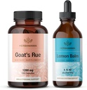 HERBAMAMA Goat's Rue and Lemon Balm Kit - bundel van 1200 mg Goat's Rue Capsules & Lemon Balm Liquid Drops 4 fl oz - Vegan, Non-GMO, Sugar & Alcohol-Free - 2 Pack