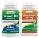 Best Naturals Vitamine B2 (Riboflavine) 400mg & Magnesium Glycinate 425 mg