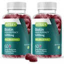 VITEEY Gommies de biotine pour la peau et les ongles des cheveux - Biotine pour les gommes de croissance des cheveux - 5000 mcg - Vegan, sans gluten, non-OGM – 120 Compte
