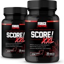 Force FACTOR Score! XXL, 2-Pack, Nitric Oxide Booster Supplement voor mannen met L-Citrulline, Black Maca, & Tribulus te verbeteren Athletische prestaties, verhoging van uithoudingsvermogen, & ondersteuning van de bloedstroom, 60 tabletten