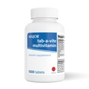 MAJOR Tab-A-Vite Multivitamine Tablets - Glutenvrije Multivitamine voor volwassenen, Ondersteunt Algemene Gezondheid, Multiminerale Supplement, 1000 Tellen