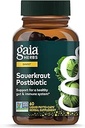 Gaia Kruiden Sauerkraut Postbiotic - Natural Gut Health & Immune Support Supplement - Made with fermented Sauerkraut - Free from Dairy, Soy & Gluten - 60 Vegan Capsules (30 Servings)