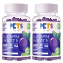Huisdieren Zuiverste Glucosamine Chondroitin Gummies met MSM & Vlierbes Extra sterkte - Gezamenlijke ondersteuning, Antioxidant Immune Ondersteuning Supplement voor volwassenen, mannen en vrouwen.(2 Pack) Bosbessen