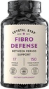 Crystal Star Fibro Defense, 150 Capsules - Borst & Uterine Health Between periods - Natural Herbal Supplement Caps for Women - Vegetarisch, niet GGO