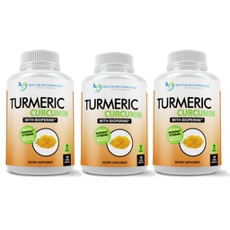 Kurkuma Curcumin Supplement - 2250mg/d - Veggie Caps - 95% Curcuminoïden met Black Pepper Extract (Bioperine) - 750mg Capsules - 100% Organisch - Meest Krachtig Kurkuma (Pack of 3)