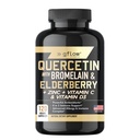 Quercetine met Bromelain Zink Vitamine C Vitamine D Vlierbessen - 120 Veggie Capsules, Non-GMO, Glutenvrije 